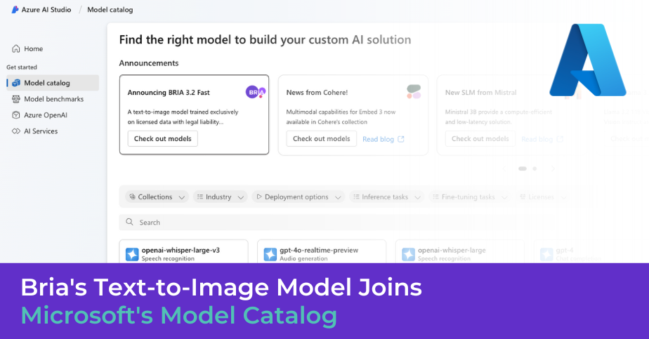 Bria's Text-to-Image Model Joins Microsoft's Model Catalog: A Game-Changer for Developers